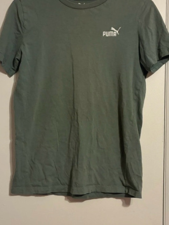 Puma Tops - Puma Olive Green Short Sleeve Logo Tee